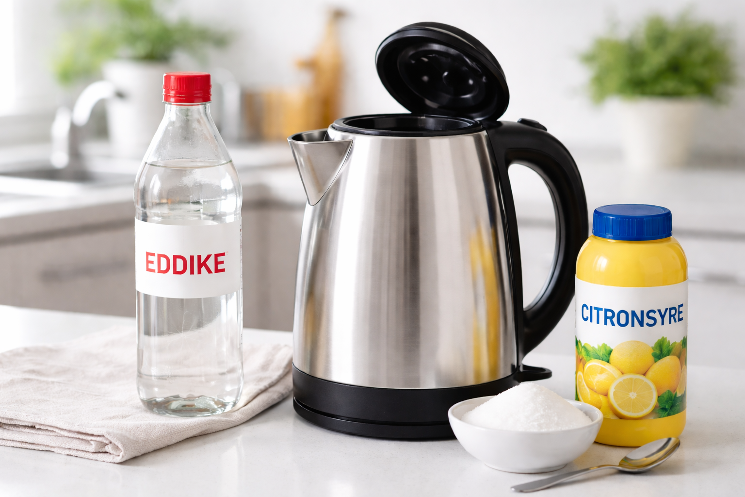 Sådan afkalker du din elkedel